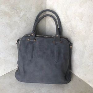 Beautiful grey faux calf leather purse